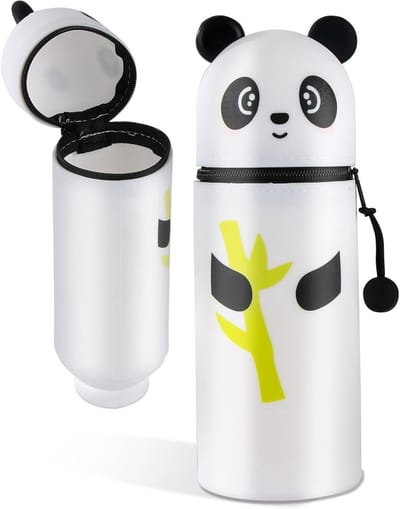 Zachte Silicone Pencil Case met Kawaii Dierenontwerp, 2-in-1 Functie voor Pennen en Accessoires
