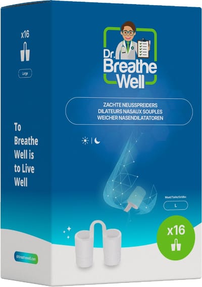 Dr. Breathe Well ™ - 16 Zachte Anti Snurk Neusspreider Buisjes - Maat L - Simply the right choice!