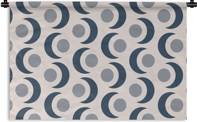 Wandkleed - Wanddoek - Maan - Design - Cirkel - 90x60 cm - Wandtapijt