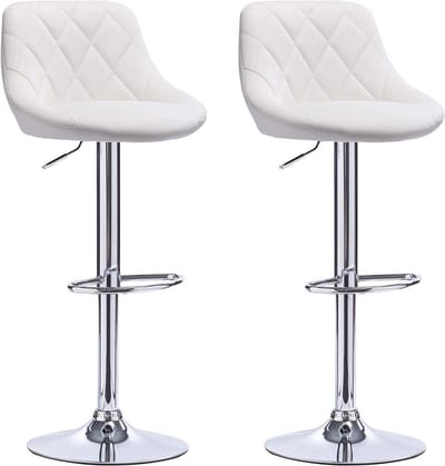Designer Barkruk - Wit - Ergonomisch - Met rugleuning - Verstelbaar - Set van 2