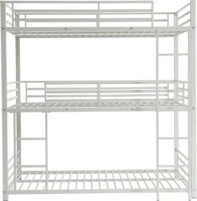 Vente-unique Stapelbed metaal wit 90 x 190 cm ELOUAN