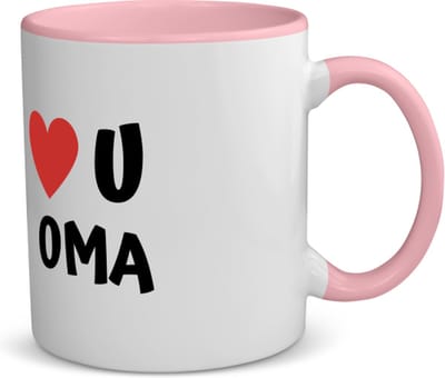 Akyol - love u oma koffiemok - theemok - roze - Oma - de liefste oma - verjaardag - cadeautje voor oma - oma artikelen - kado - geschenk - 350 ML inhoud