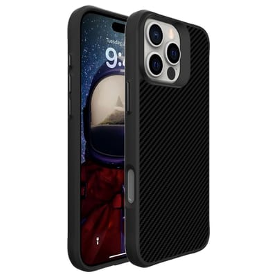 imoshion Hoesje - Geschikt voor Apple iPhone 16 Pro - Hybrid Carbon Case - Zwart