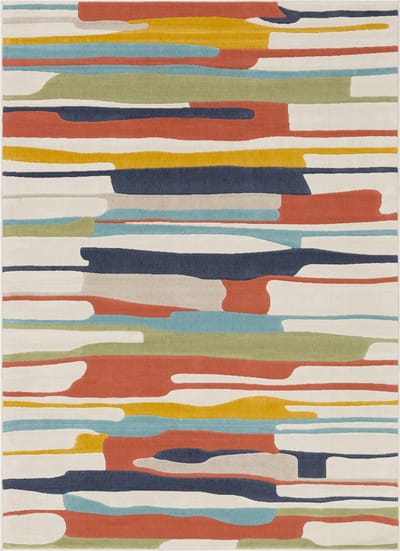 SURYA Anais vloerkleed scandinavisch boho meerkleurig oranje
