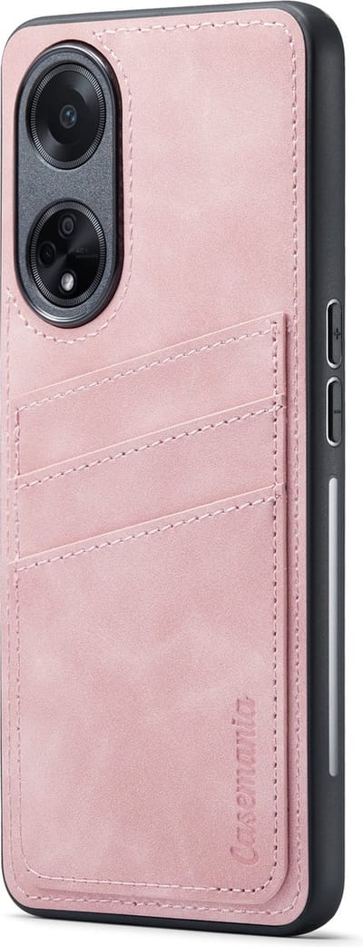 Casemania Hoesje Geschikt voor Oppo A98 met Pasjeshouder Pale Pink - Back Cover met Kaarthouder