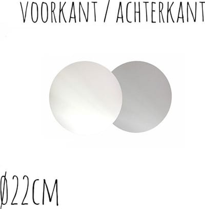 BrandNewCake® Taartonderlegger Wit / Zilver - Ronde Ø 22cm - Taartonderzetter - Taartkarton - 100 Stuks