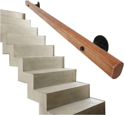 Houten trapleuning - Traphek - Veilige toegang - Massief grenenhout - 300 cm - Natuurlijk hout