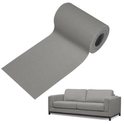 EXCITAT Kunstleder reparatieset - Zelfklevende leder reparatieset - Zelfklevende leder patches - 40 x 160 cm - Geschikt voor meubels en bekleding - Grijs