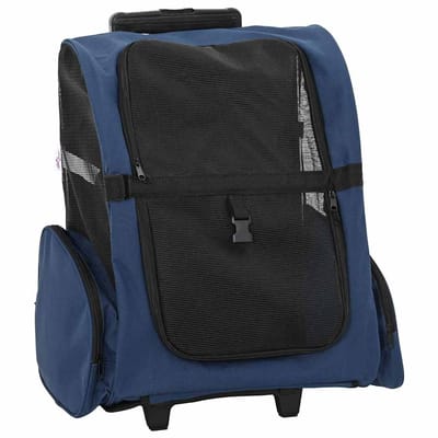 vidaXL - Huisdierentrolley - 3-in-1 - 48x32x(57-106) - cm - oxford - stof - blauw
