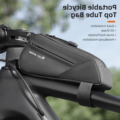 Compacte Fietstas 0.5L voor Fietsframe, Driehoekige Tas met Glad Zipper, Ideaal voor Accessoires en Gereedschap