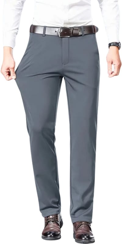 Livano Pantalon Heren - Chino - Golfbroek - Nette Broek - Elastische Tailleband - Volwassenen - Grijs - S