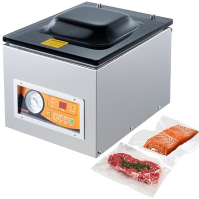 VEVOR Kamervacuümapparaat 260 W Vacuümapparaat voor Vochtige Voedingsmiddelen, Vleesmarinades Compact Formaat met 26cm Seallengte Toepassing In Particuliere Keukens en Commerciële Ruimtes