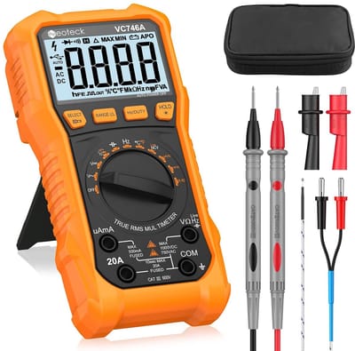 Digitale Multimeter 6000 Tellingen Meetinstrument DC/AC Stroom Spanning Weerstand Temperatuur met Krokodillenklem