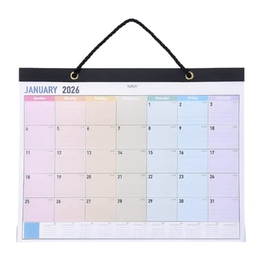 Wandkalender 2026 – Maandplanner 2026 Grootformaat met Regenboog Ontwerp en Transparante Cover – Agenda, Planner en Schema voor Studenten, Thuis en Organisatie (Jan-Dec 2026)