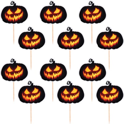 Boland - Set 12 cocktailprikkers Creepy pumpkin - Horror - Horror