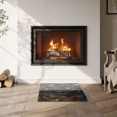Coloray Vloerplaat Houtkachel - Plaat voor Onder Houtkachel - 50 cm x 50 cm - Open Haard Accessoires - Zwart Vloerplaat Kachel - Onderplaat Voor Houtkachel - Plaat onder Houtkachel - Kachel Onderplaat - Verwarmingsaccessoires