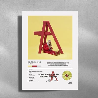 Billie Eilish - Don't Smile At Me - Metalen Poster - 30x40cm - album cover