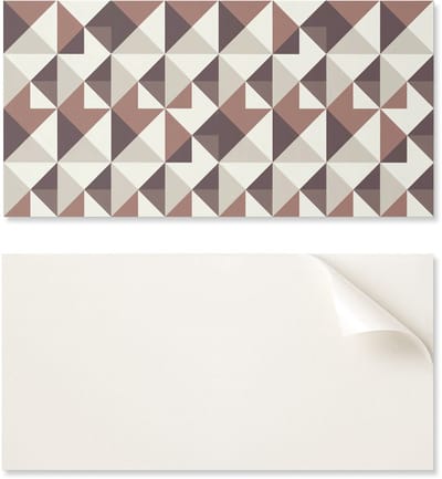 Zelfklevend vinylpaneel met print, 100x50 cm, geometrisch patroon met driehoeken.