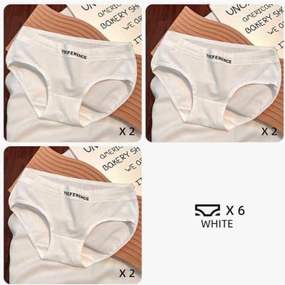 Ensembles de 6 pièces Culottes Antibactériennes en Coton Pur pour Femmes Slips de Sport Haute Élasticité Sous-vêtements Doux Respirants d'Été Lingerie M 40-50kg&6pcs beige