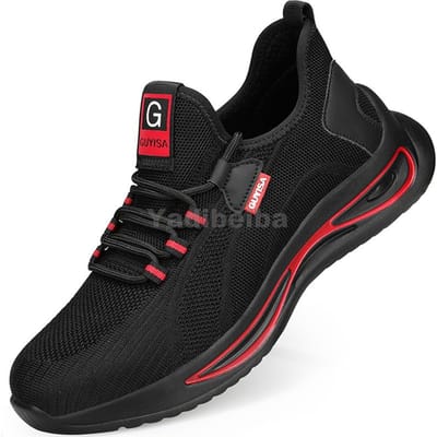 Nieuwe Werksneakers Veiligheidsschoenen met Stalen Neus Heren Lichtgewicht Werkschoenen Onverwoestbaar Veiligheidsschoeisel Heren Beschermschoenen 41 black