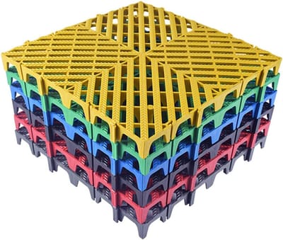 Drainage Tegels - Vloerplaten - Garage Vloer - Interlocking Systeem - 40x40x4cm - Zwart