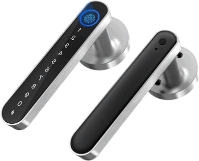 Digitaal Deurslot - Slim Deurbeslag - Toegangsbeheer Thuis - Vier Ontgrendelopties - 10 Millimeter - Zilver
