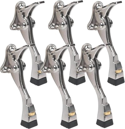 Heavy Duty Kickdown Deurstopper - Verstelbare Deurstandaard met Rubberpunt en Muurbeschermers - Ideaal voor Brede Zware Deuren