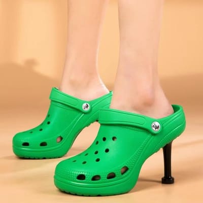 Termainoov Dames Sandalen Gaten Slippers Sexy Hoge Hakken Slippers Sandaal Schoenen Vrouw Dunne Hoge Hakken Sandaal Dames Pump Hakken Vrouw 39 groen