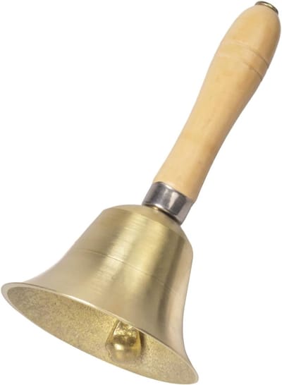 Metalen Tafelbel 15 CM met Houten Handvat voor Feestelijke Gelegenheden
