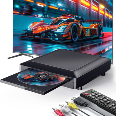 Mini dvd-speler - Compacte mediaplayer - Films kijken - Regiovrij afspelen - 18x15x4.5 cm - Zwart