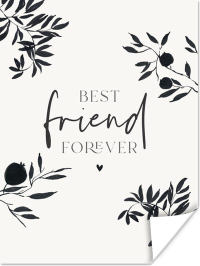Poster Besties - Spreuken - BFF - Quotes - Best friend forever - 120x160 cm XXL