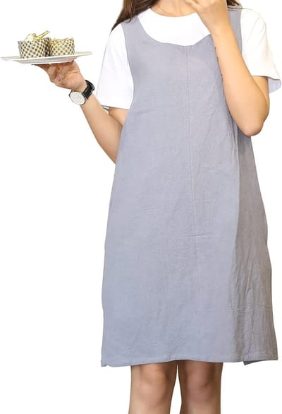 Minimalistische Schorten van Katoen/Linnen met Zakjes voor Koken, Grillen en Tuinieren, Ideaal voor Creatieve Activiteiten en Ontspanning