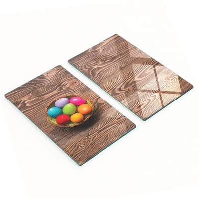 Decoratieve glazen snijplanken voor in de keuken met paasei-afbeeldingen, 2x30x52 cm