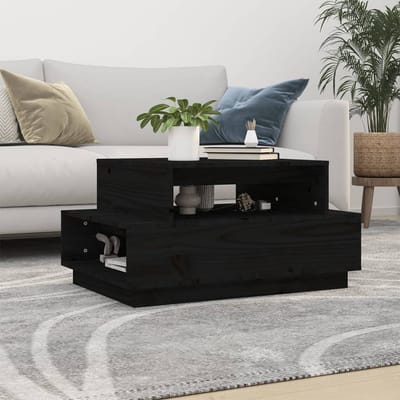 vidaXL - Salontafel - 80x55x40,5 - cm - massief - grenenhout - zwart
