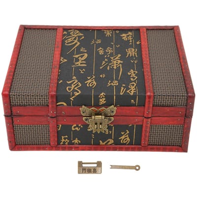 Vintage Sieraden Opbergdoos Houten Sieradendoos in Chinese Stijl met Slot Sieraden Organizer Cosmetica