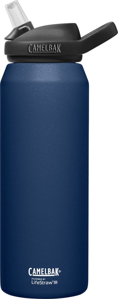 CamelBak Eddy+ Vacuum Insulated Drinkfles - 1 L - 100% Lekvrij - BPA-vrij - 2 Filtratiefasen - Vaatwasserbestendig - Waterfles - Vermindert Chloor en Lood - Blauw (Navy)