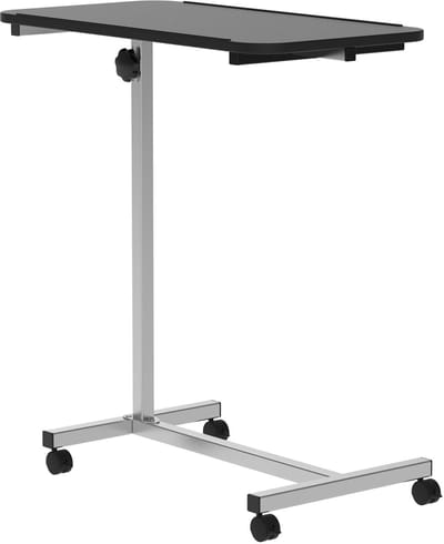 Roossentials bijzettafel - C-vormige bijzettafel - Salontafel - Geschikt voor bank of bed - Met wielen - In hoogte verstelbaar - Zwart