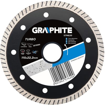 Graphite - Diamantdoorslijpschijf - Turbo - Super Dun - 115 mm