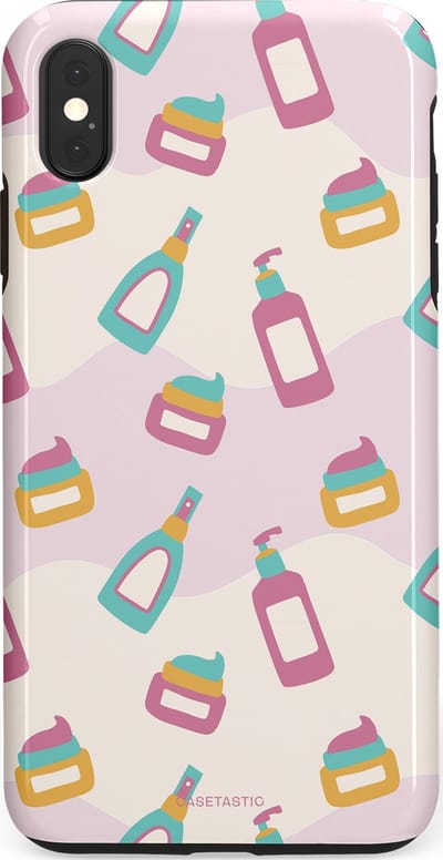 Casetastic Hoesje Geschikt voor Apple iPhone Xs Max - Stijlvolle Beschermende Duo-layer Case - Bubbels & Borstels - Clean Girl - Makeup