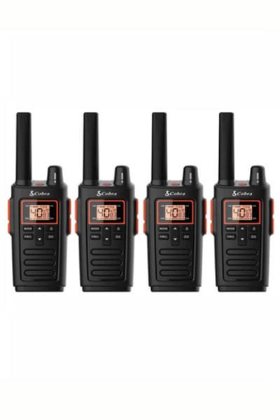 Set van 4 Cobra RX380 vergunning vrije portofoons PMR446 IPX2