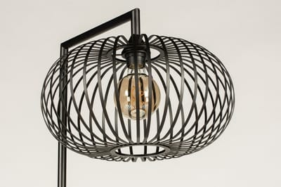 Lumidora Vloerlamp 31206 - BRED - E27 - Zwart - IJzer