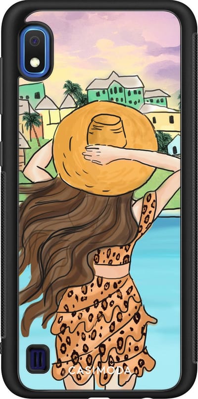 Casimoda® hoesje - Geschikt voor Samsung Galaxy A10 - Sunset Girl - Zwart TPU Backcover - Geen opdruk - Multi
