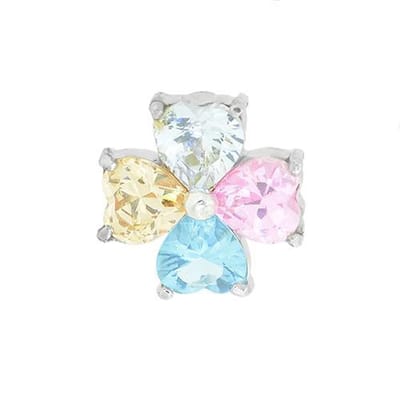 Blinx Jewels Zilveren Hanger Klavertje Vier Hartjes Stenen Zirkonia