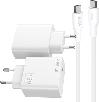 Phreeze usb C oplader 45w pps fast charger met usb C naar usb C kabel 1 meter - S25 S24 A56 en Laptop