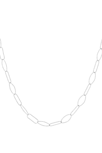 Bijoutheek Collier Schakels Geometrisch Bewerkt Zilver