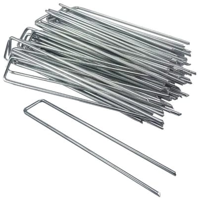 Solidchoice - Riegoo Bevestigingsklemmen voor Kunstgras - U-vormige Metalen Klemmen, 50 Stuks