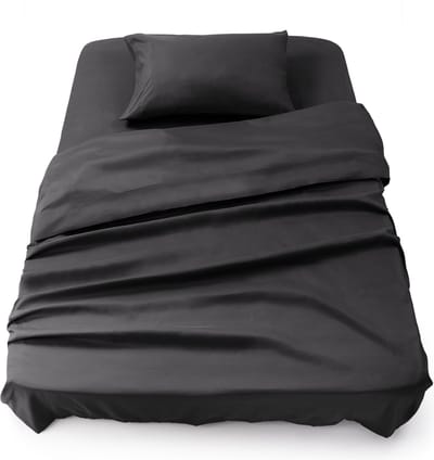 Blumtal 3-delige Set Bedlaken - Hoeslaken 90 x 190 x 30 cm - Laken 160 x 275 cm - 1 x Kussensloop 50 x 80 cm - Antraciet