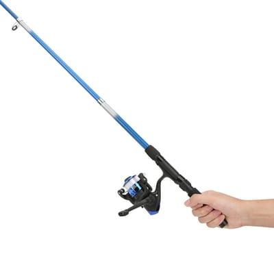 Canne à pêche télescopique portable ultralégère en nylon de 1,8 m pour débutant avec moulinet et kit d'accessoires Moulinet de pêche en plastique blanc