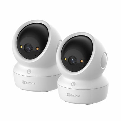 EZVIZ H6c Pro 3K Beveiligingscamera Binnen – 360° Pan & Tilt – Nachtmodus, Human Detection & Shape Detection – Wifi 6 – MicroSD & Cloud - 2 Pack