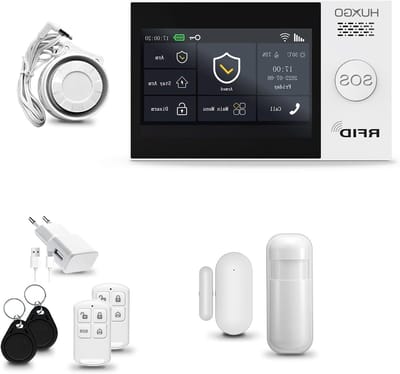 Draadloos Alarmsysteem - Beveiligingskit WiFi GSM - Thuisbeveiliging - Dual Connectiviteit - 1 Bewegingsmelder 1 Deurmelder - Wit